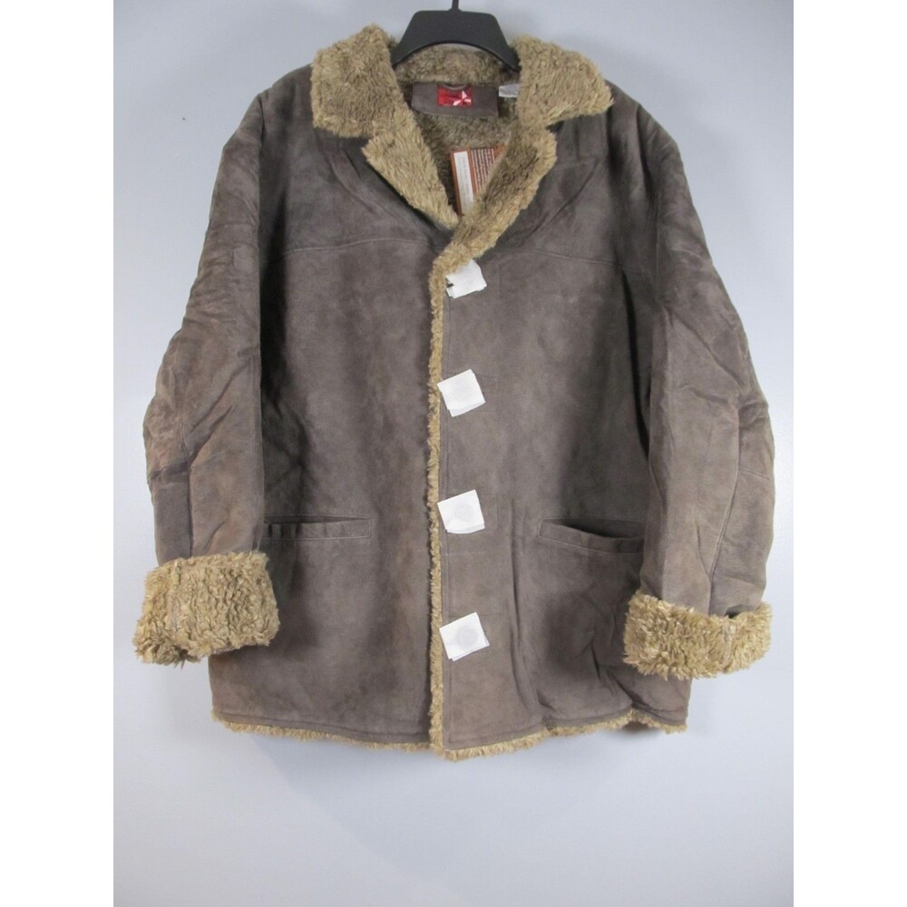 Vintage 1990s Marlboro Country Store Suede Sherpa Rancher Jacket - Size XL